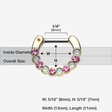Detail View 1 of Golden Opal Paradigm Septum Clicker-Pink